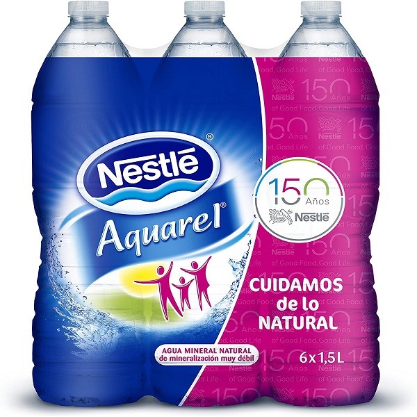 Nestlé Aquarel agua de manantial natural, botella PET, 330 ml - Botellas de  Agua Kalamazoo